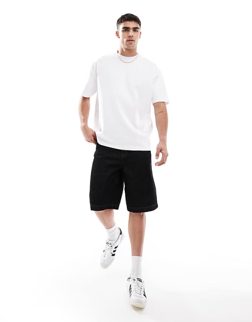 DESIGN Long Length Denim Jorts In Rinse Black