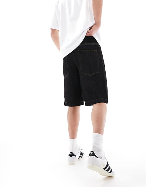 DESIGN Long Length Denim Jorts In Rinse Black