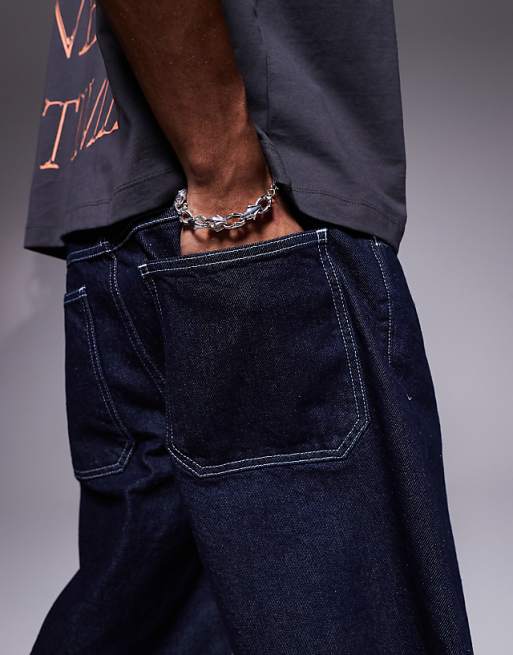 DESIGN Long Length Denim Shorts In Raw Wash
