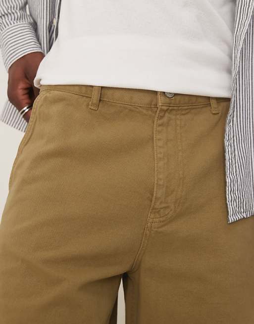 DESIGN Long Length Shorts In Olive Green