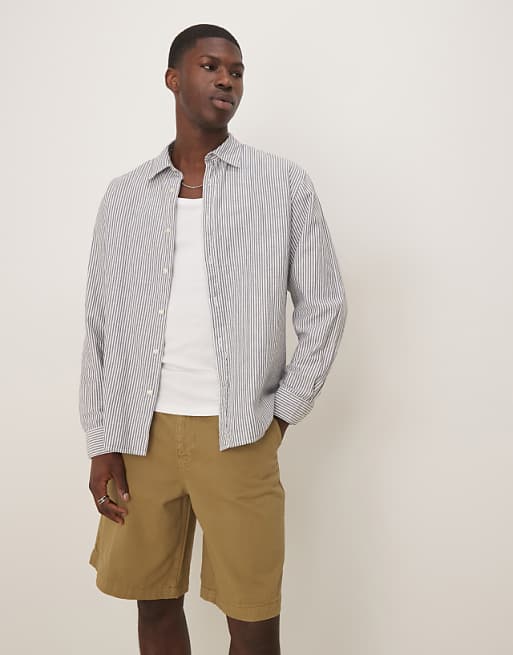 DESIGN Long Length Shorts In Olive Green