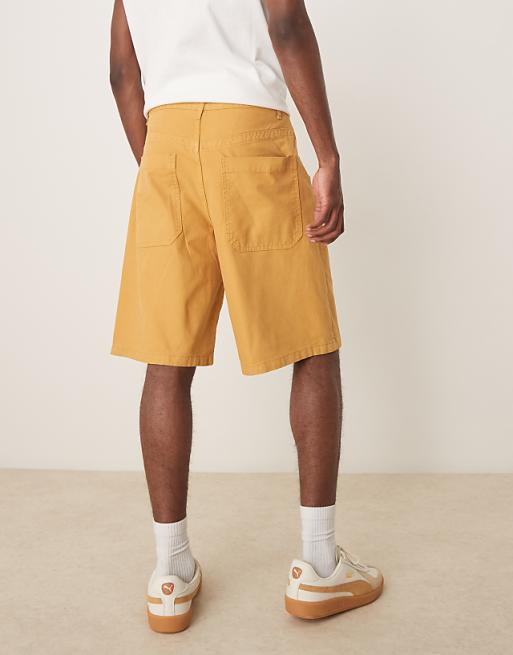 DESIGN Long Length Shorts In Tan