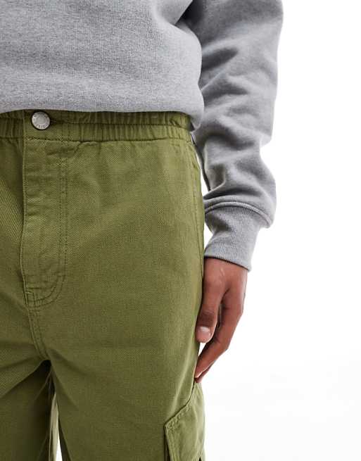 DESIGN Longer Length Cargo Shorts In Khaki