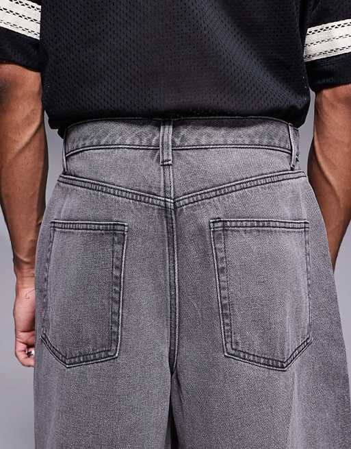 DESIGN Longer Length Denim Jort In Dark Grey