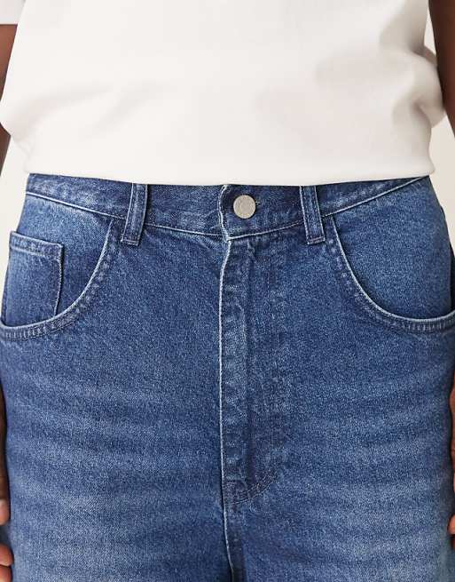 DESIGN Longer Length Denim Jort In Dark Wash Blue