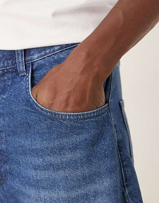 DESIGN Longer Length Denim Jort In Dark Wash Blue