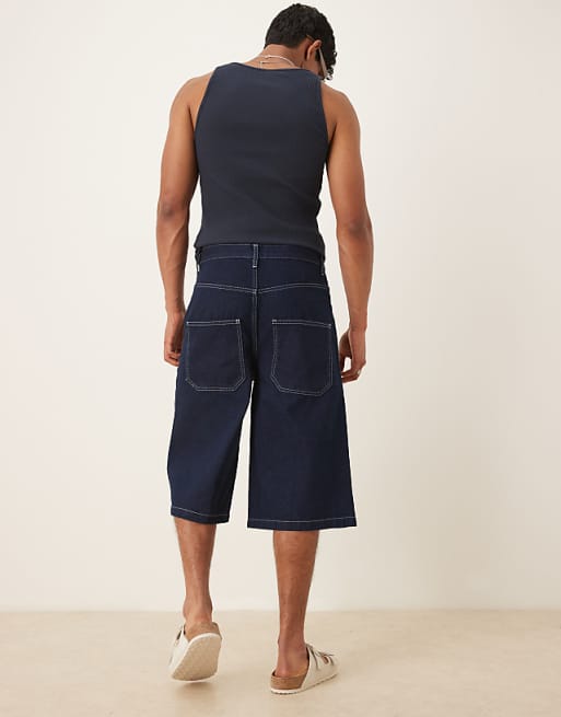 DESIGN Longer Length Denim Jort In Indigo