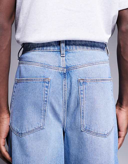 DESIGN Longer Length Denim Jort In Light Wash Blue