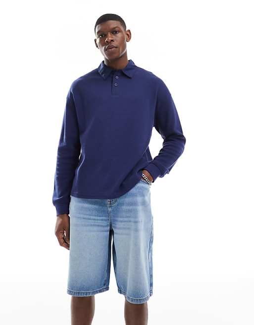 DESIGN Longer Length Denim Jort In Light Wash Blue