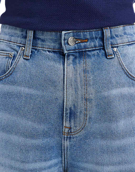 DESIGN Longer Length Denim Jort In Light Wash Blue