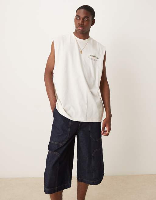DESIGN Longer Length Denim Jort In Mid Wash Blue