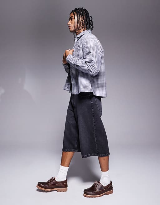 DESIGN Longer Length Denim Jort In Washed Black
