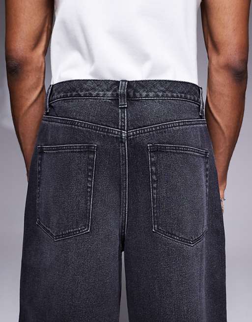 DESIGN Longer Length Denim Jort In Washed Black