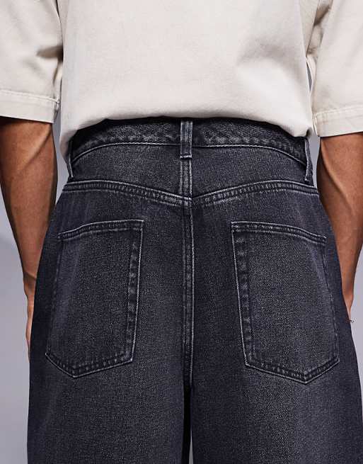 DESIGN Longer Length Denim Jort In Washed Black