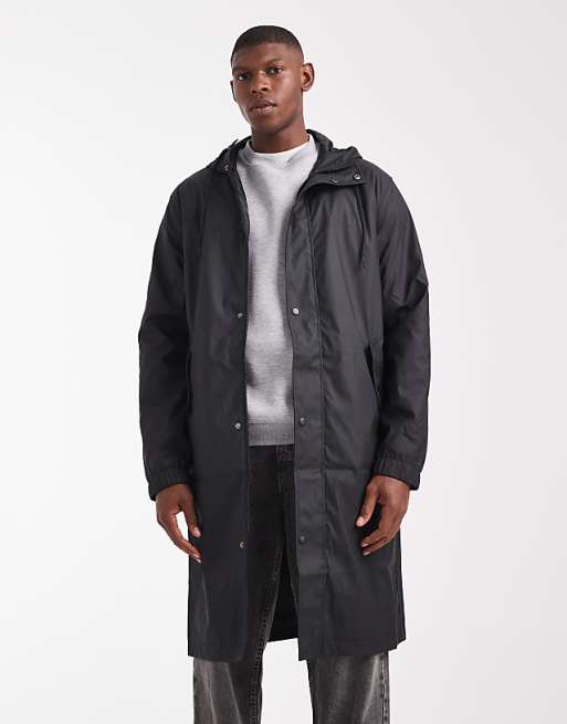 DESIGN Longline Windbreaker In Black
