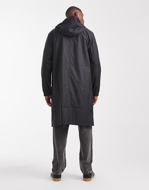 DESIGN Longline Windbreaker In Black