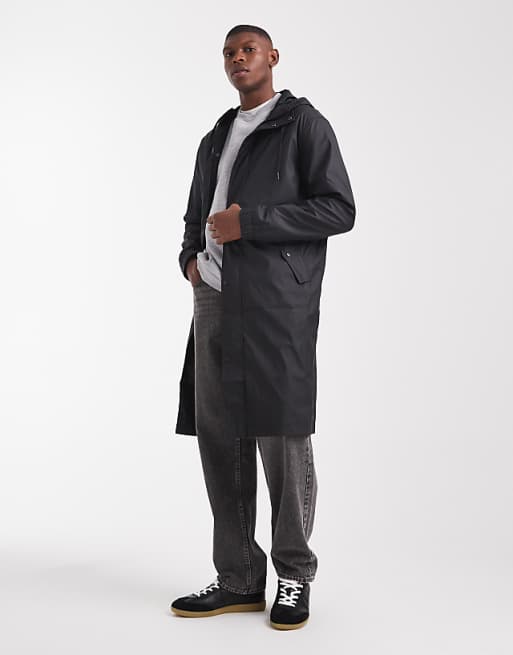 DESIGN longline windbreaker in black