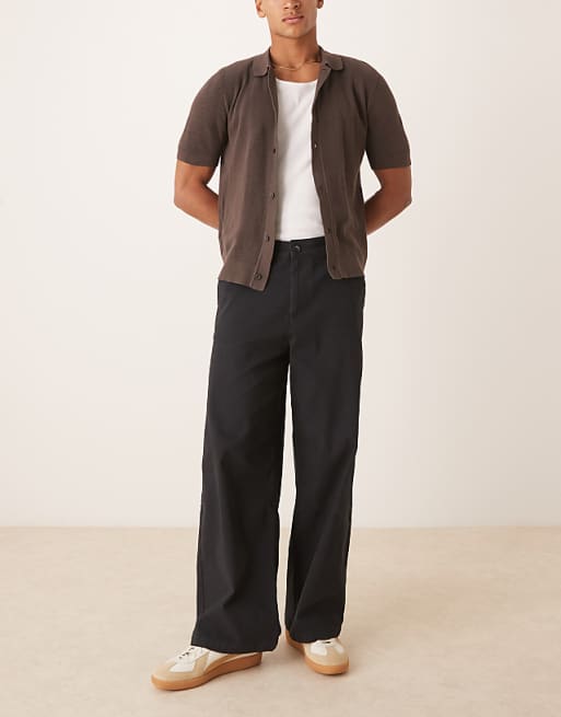 DESIGN loose chinos in black