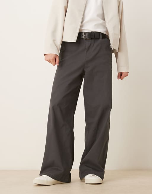 DESIGN Loose Chinos In Charcoal