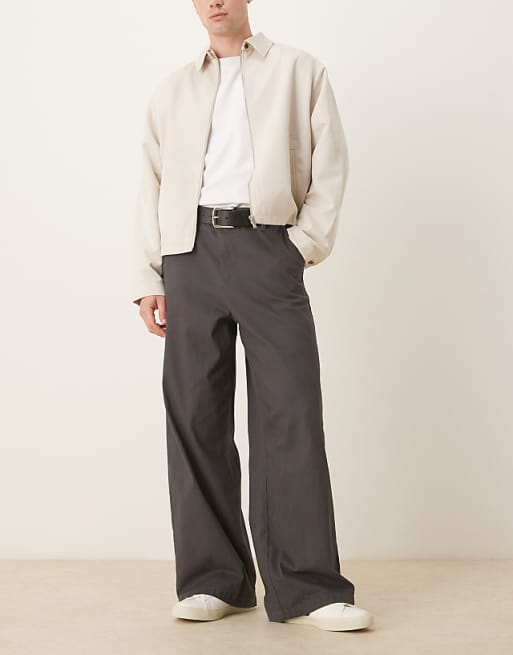 DESIGN loose chinos in charcoal