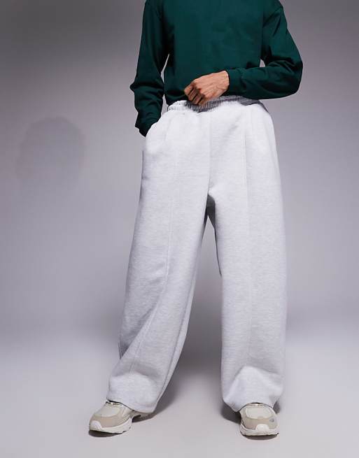 DESIGN Loose Joggers In Sucba-style With Pleats In Light Grey - LGREY