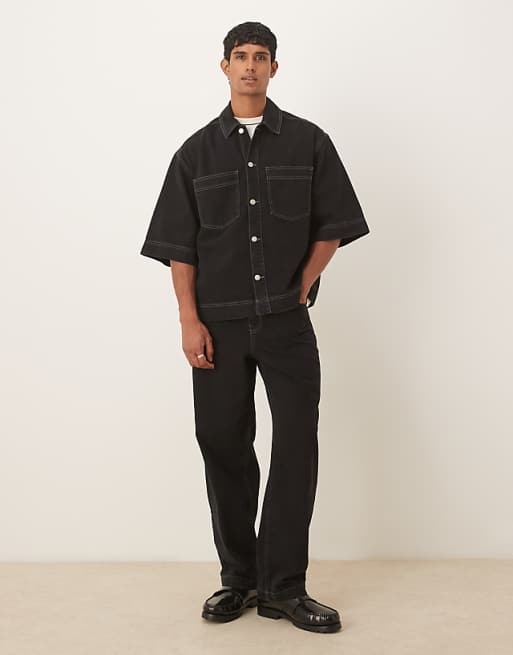 DESIGN loose straight co-ord in black