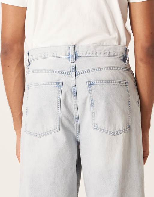 DESIGN Loose Straight Fit Jeans In Bleach Wash