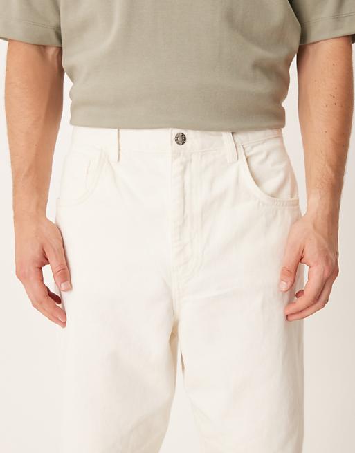 DESIGN Loose Straight Jeans In Ecru