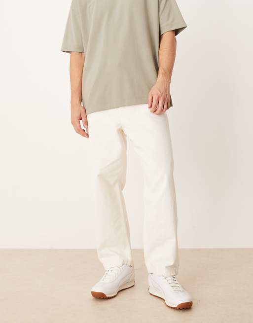DESIGN loose straight jeans in ecru