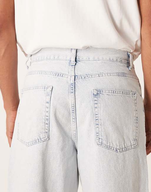 DESIGN Loose Straight Jeans In Light Wash Blue