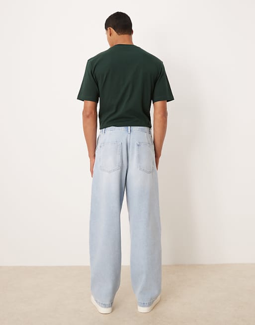 DESIGN Loose Straight Jeans In Lightwash Blue