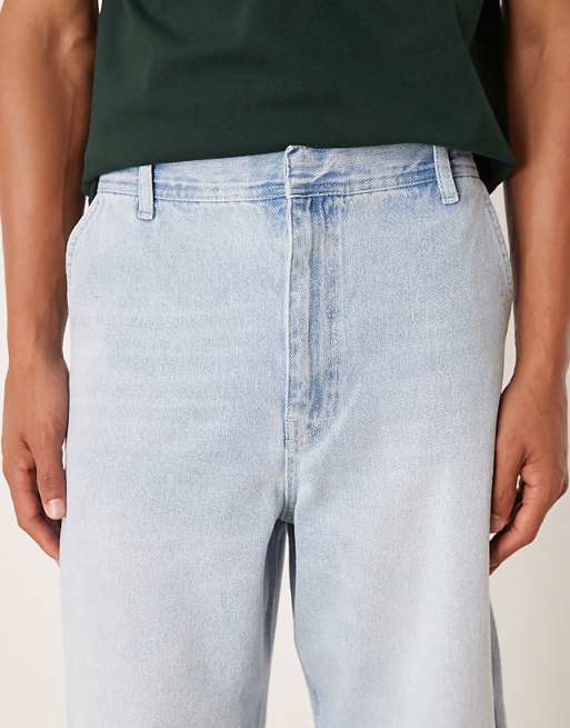 DESIGN Loose Straight Jeans In Lightwash Blue
