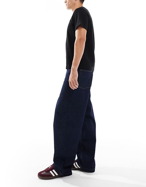 DESIGN Loose Straight Jeans In Raw Wash