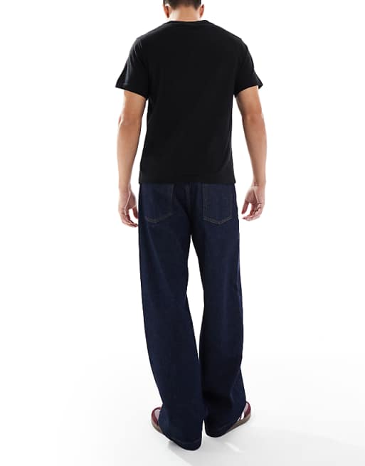 DESIGN Loose Straight Jeans In Raw Wash