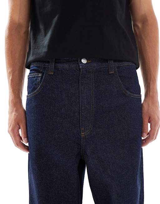 DESIGN Loose Straight Jeans In Raw Wash