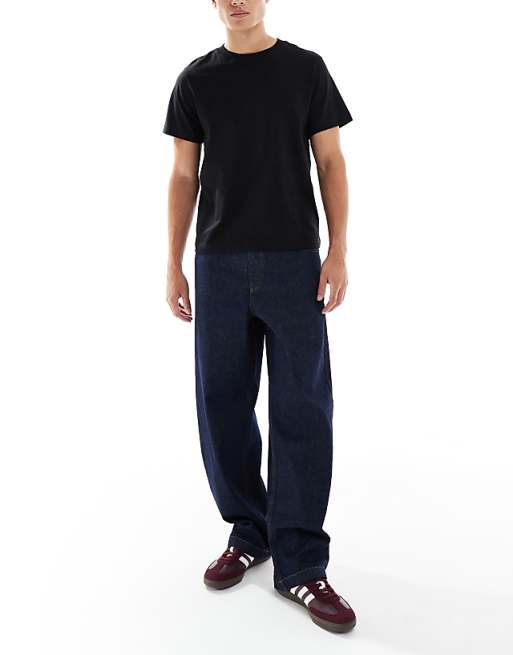 DESIGN loose straight jeans in raw wash