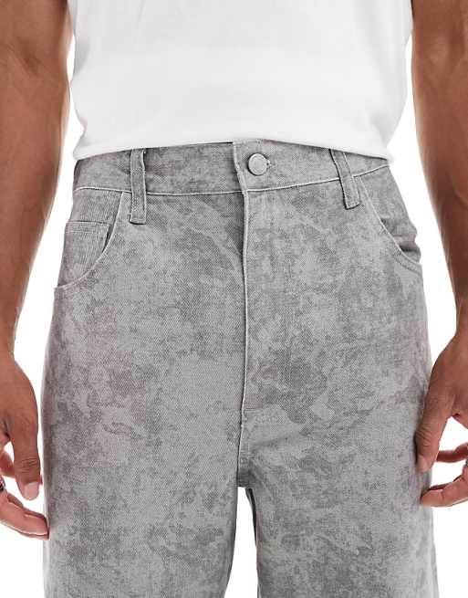DESIGN Loose Straight Jeans With Camo Print