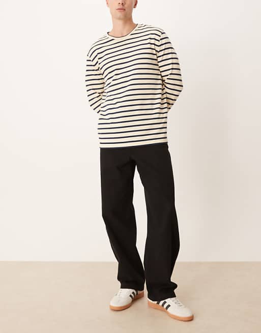 DESIGN Loose Straight Trousers In Black