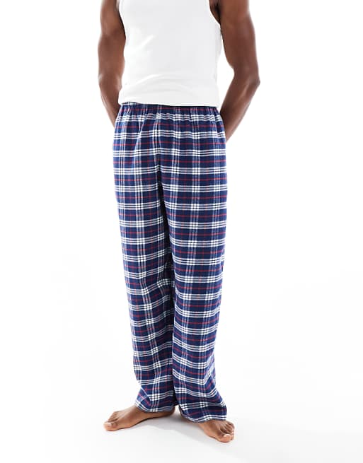 DESIGN Lounge Bottoms In Blue Brushed Check