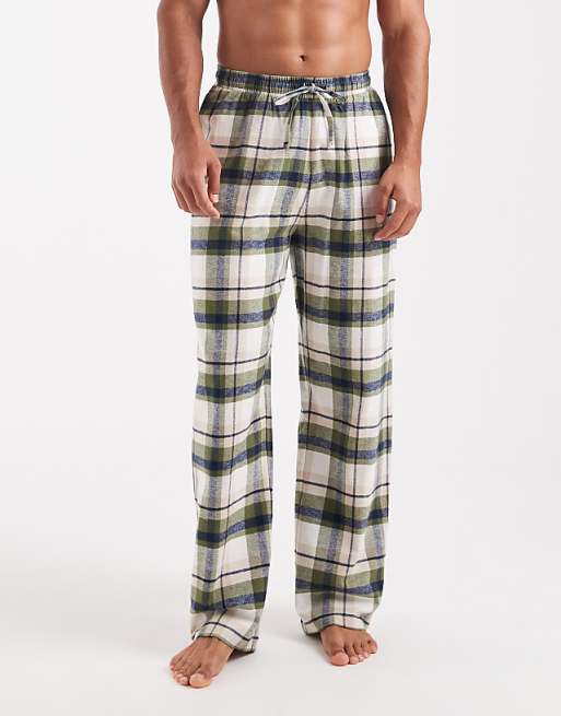 DESIGN Lounge Bottoms In Green Brushed Check