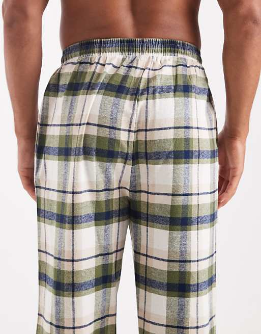 DESIGN Lounge Bottoms In Green Brushed Check
