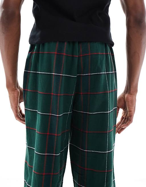 DESIGN Lounge Bottoms In Green Brushed Check