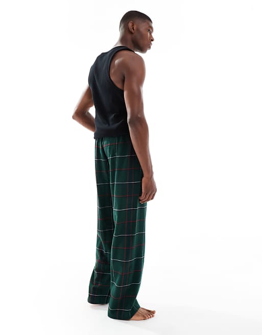 DESIGN Lounge Bottoms In Green Brushed Check
