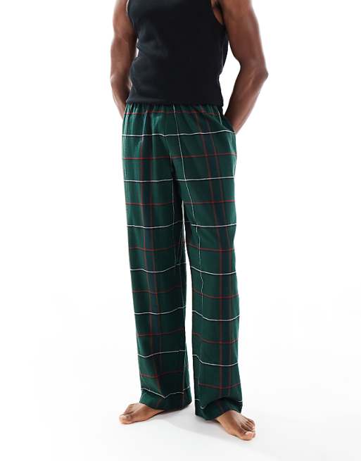 DESIGN lounge bottoms in green brushed check