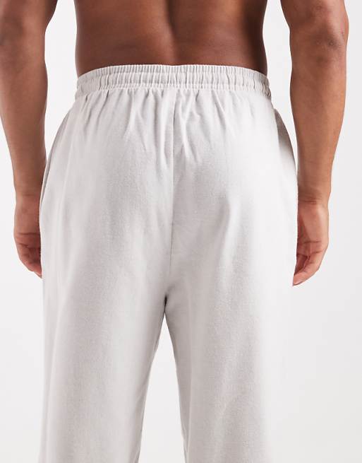 DESIGN Lounge Bottoms In Ivory Brushed Cotton