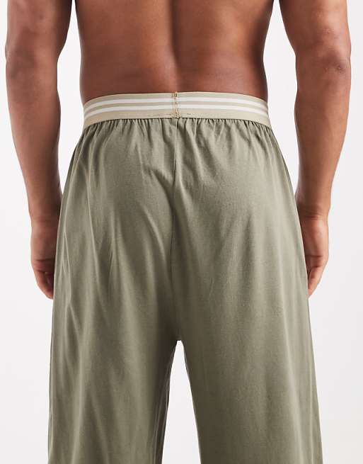 DESIGN Lounge Bottoms With Wide Leg In Khaki