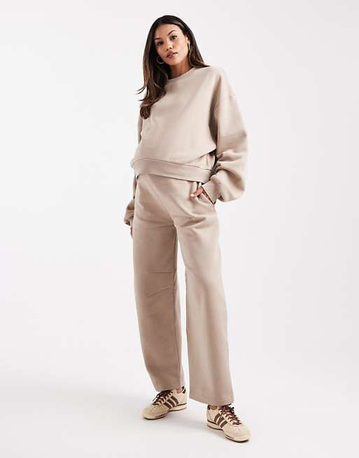 DESIGN Maternity barrel leg jogger in mocha taupe