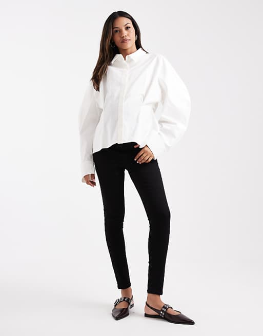DESIGN Maternity skinny jean with over bump in black