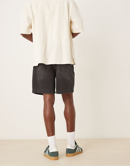 DESIGN Mid Length Denim Jort In Washed Black