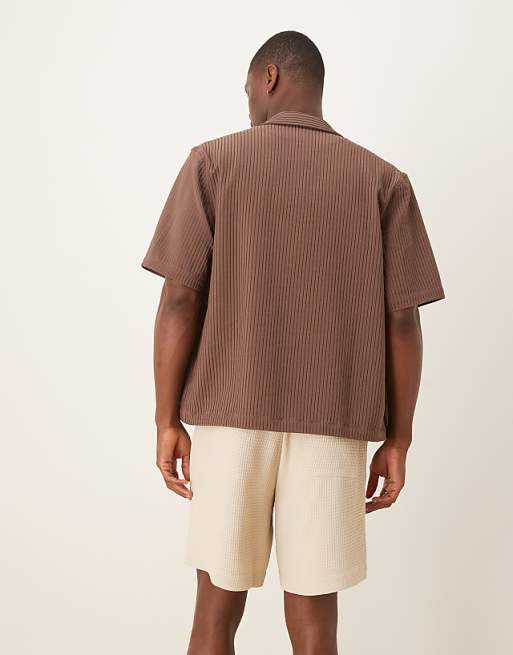 DESIGN Mid Length Waffle Short In Ecru